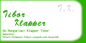 tibor klapper business card